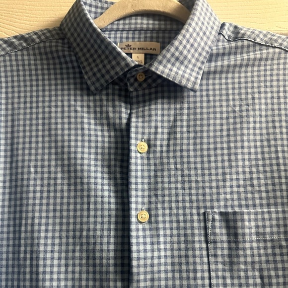 EUC Peter Millar Button Down Polyester Long Sleeve Shirt Size Large - Picture 8 of 8